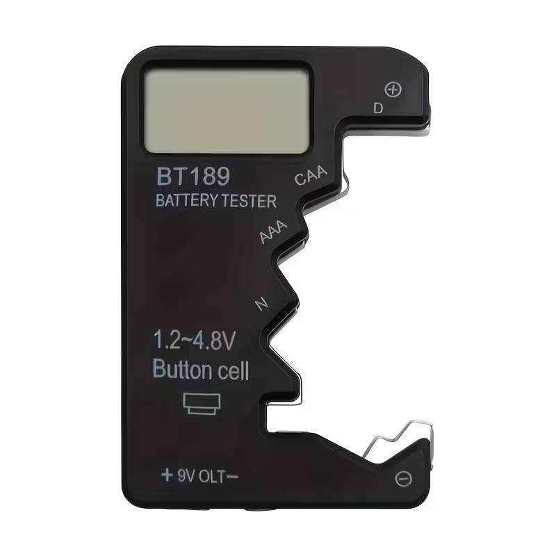 Digital Battery Tester - LCD Display Battery Capacity Checker for AA, AAA, C, D, 9V, Button Cell Batteries | Portable Power Test Tool