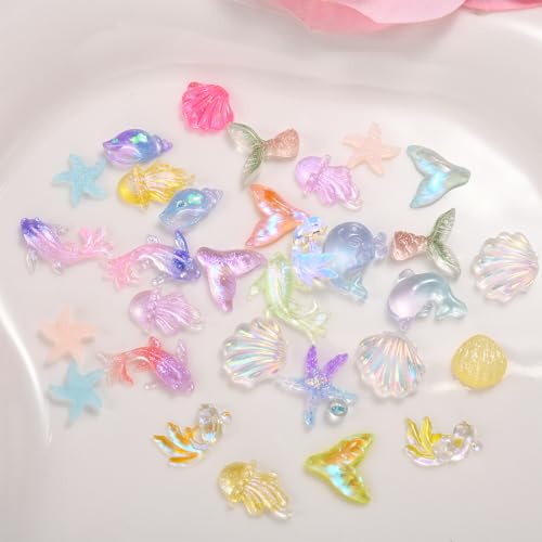 300 Pcs Mini Ocean Resin Animals Set for Crafts & Decor
