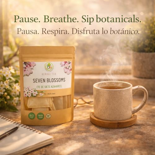 7 Blossoms Herbal Tea – 60 Caffeine-Free Tea Bags – 100% Natural & Vegan