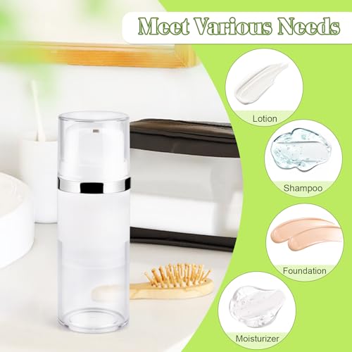 Mirrline 4 Pack 100ml Travel Refillable Vacuum Pump Cosmetic Bottles
