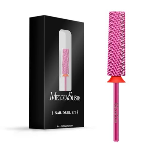 MelodySusie Pink Blossom Fine Tapered Nail Drill Bits 3/32'' Carbide for Manicure & Pedicure