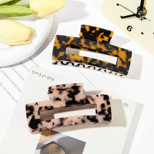 Aileam Large Tortoiseshell Acetate Hair Claw Clips - 2 Pack