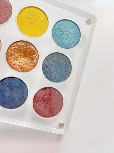 UDTIP Empty Magnetic Eyeshadow Palette - Clear Acrylic 9-Well Makeup Case