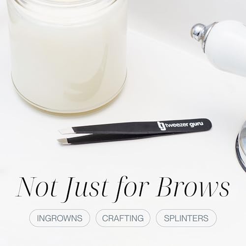 Precision Slant-Point Eyebrow Tweezers for Ingrown Hair Removal
