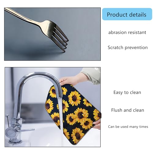 Sunflower Dish Drying Mat - Absorbent Kitchen Drying Mat (16" x 18")