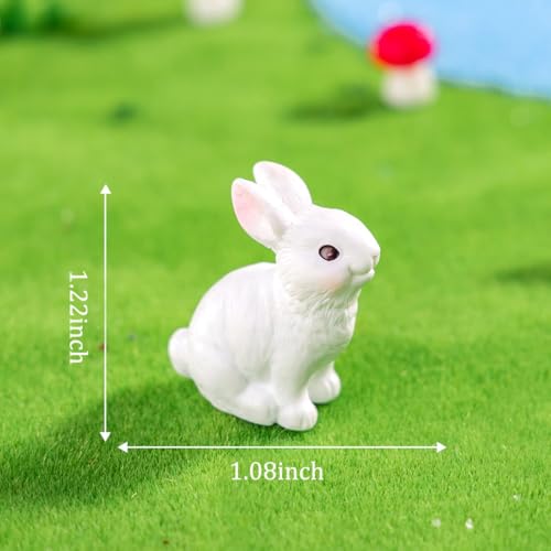 15pcs Mini Rabbit Figurines - Cute Cake Toppers for Easter & Parties