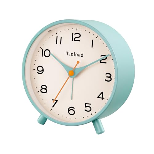 Tinload 4.5" Vintage Retro Silent Alarm Clock - Green