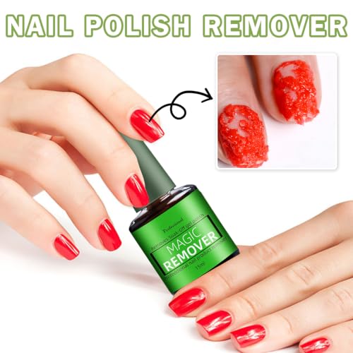 QIUFSSE Gel Nail Remover – 3PCS Magic Polish Remover (15ML)