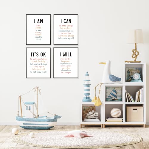 Positive Affirmation Wall Art Print for Kids Room - 8x10 Unframed