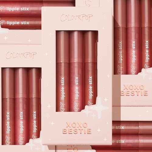 ColourPop Lippie Stix Kit - XOXOBestie, 3 Long-Lasting Lipsticks with Vitamin E & Shea Butter