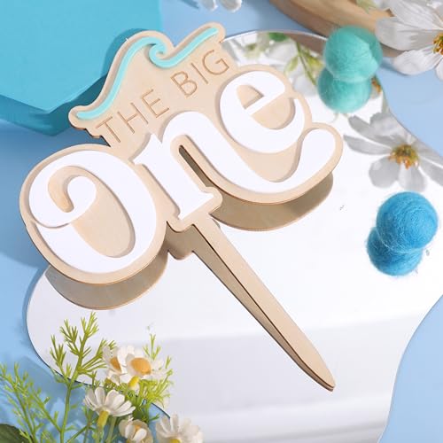 The Big One Surf Theme First Birthday Cake Topper