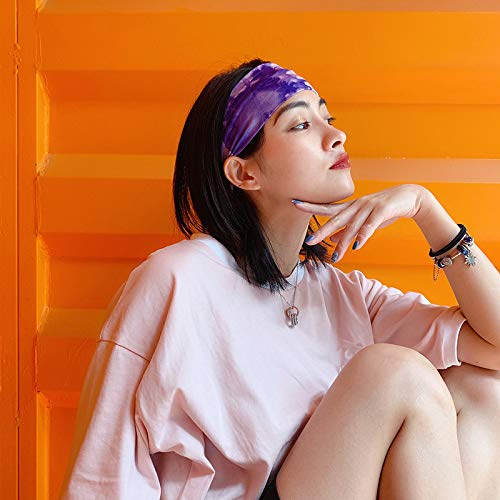 LIGONG 12PCS White Yoga Headbands - DIY Tie Dye Elastic Sweatbands