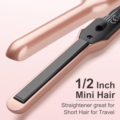 JAETON 0.3-Inch Mini Flat Iron for Short Hair, Edges, and Beard