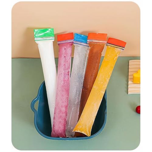 200 BPA-Free Popsicle Mold Bags with Silicone Funnel - Double Zip Seal