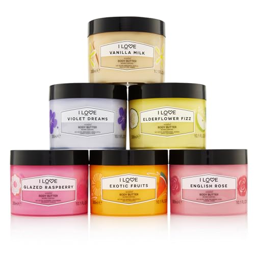 I LOVE English Rose Scented Body Butter - Hydrating 10.1 oz