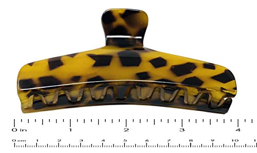 Parcelona Large 4-Inch French Flat Jaw Hair Claw Clip - Tortoise Shell