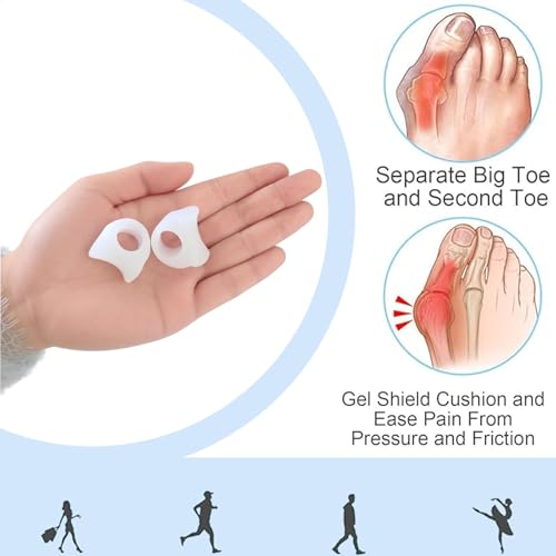 Sanpoob Clear Gel Toe Separators - 10 Pcs Bunions & Overlapping Toe Correctors