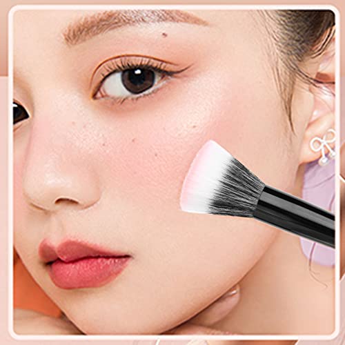 MSQ 2PCS Stipple Blush Brushes Set - Flat Top Duo Fiber Makeup Brushes