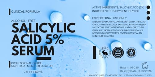 5% Salicylic Acid Serum - 2 oz Targeted Acne Treatment