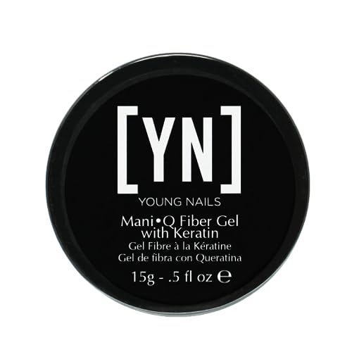 Young Nails ManiQ Fiber Gel with Keratin - Clear, 0.33 Fl Oz