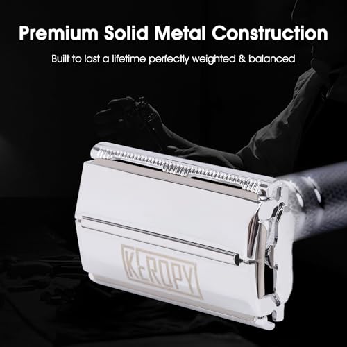 Keropy Gloss Silver Double Edge Safety Razor for Men
