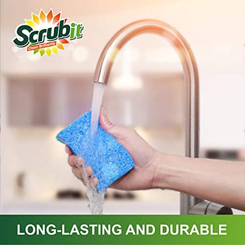 SCRUBIT Heavy Duty Non-Scratch Kitchen Sponges - 6 Count