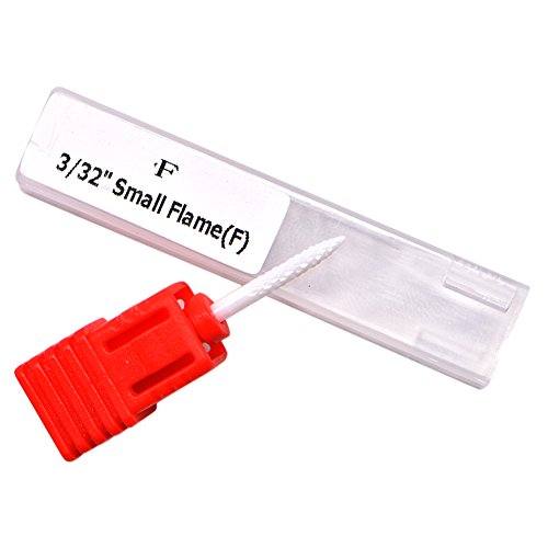 Ceramic Nail Drill Bits Set Small Flame Top Coarse Medium Fine for Manicure & Nail Art