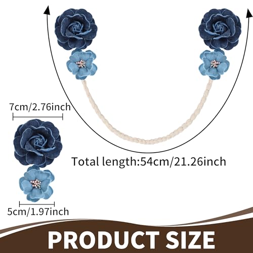 Meplait Boho Curtain Tiebacks - Set of 2 No-Drill Holdbacks for Drapes