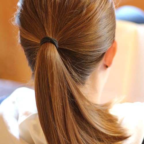 TecUnite 500 Pcs Thin Hair Ties, 2mm x 2.5cm Ponytail Holders