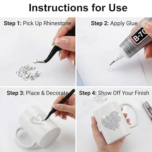 RAZET 40 Colors 3mm Jelly Rhinestones Bedazzling Kit for DIY Crafts & Nail Art