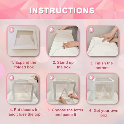 Lovelite Baby Shower Balloon Boxes with Letters - 4 Transparent Decorations