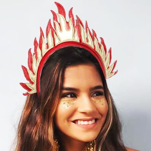 Red Flame Goddess Headband - Festival Costume Hair Accessory