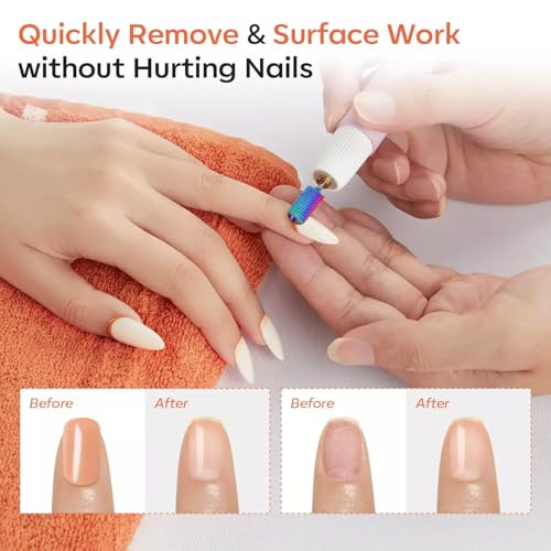 FORTMATE 10pcs Tungsten Carbide Nail Drill Bits Set for Manicure Pedicure, Professional Efile Tools