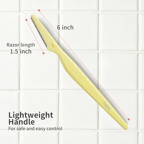 Tinkle Everglow Dermaplane Razor 3 Pack for Face & Eyebrows, Stainless Steel Safety Razors for Women, Peach Fuzz Removal & Exfoliation
