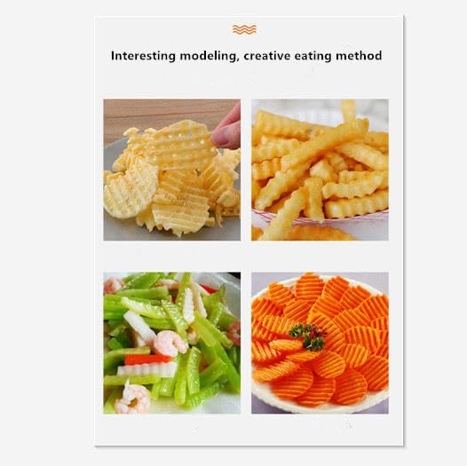 Stainless Steel Crinkle-Cut Wave Slicer for French Fries & Vegetables