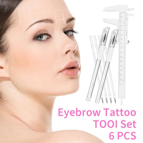 CIATBYYJ Eyebrow Microblading Marker Pen Set with Refills & Ruler