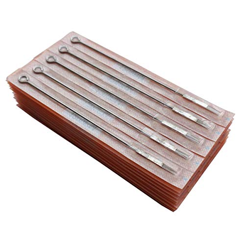 50 Pcs Sterilized Tattoo Needles & Tips 11RM Curved Magnum & 1211RM Plastic Tips