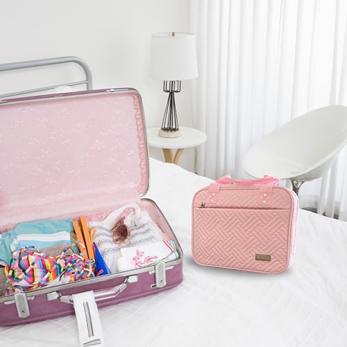 ESSENTE Women's Hanging Travel Toiletry Bag with Removable Pouch - Pink