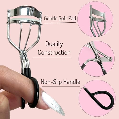 ALAZCO Vintage Eyelash Curler Set of 2 - Easy to Use, Non-Slip Handle, High Impact Eye-Opening Effect