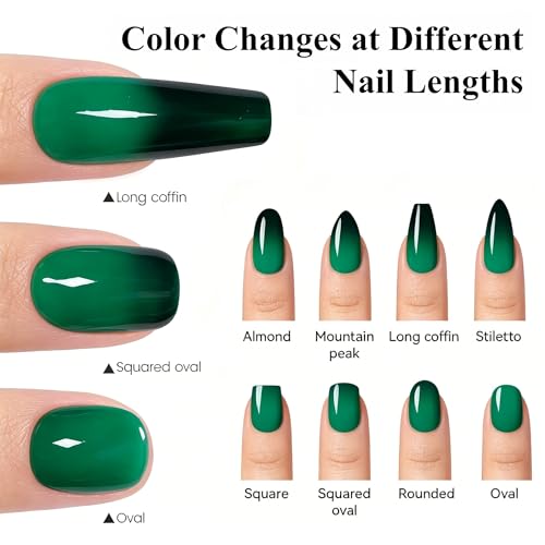 Thermal Color Changing Gel Nail Polish Set with Base & Top Coat - 8pcs, Long-Lasting UV LED Manicure Kit
