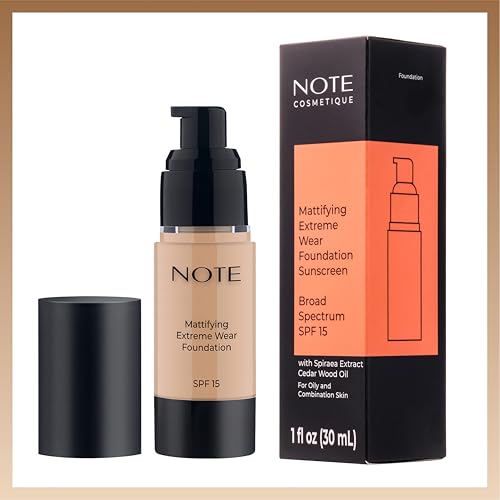 Note Mattifying Extreme Wear Liquid Foundation SPF 15 - Full Coverage for Oily Skin - 02 Natural Beige