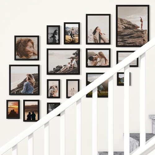 11x14 Black Picture Frame Set of 2 with Shatter-Resistant Plexiglass
