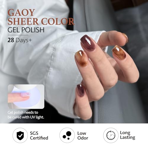 GAOY Milky Gel Nail Polish Set - 6 Colors Long Lasting UV Gel
