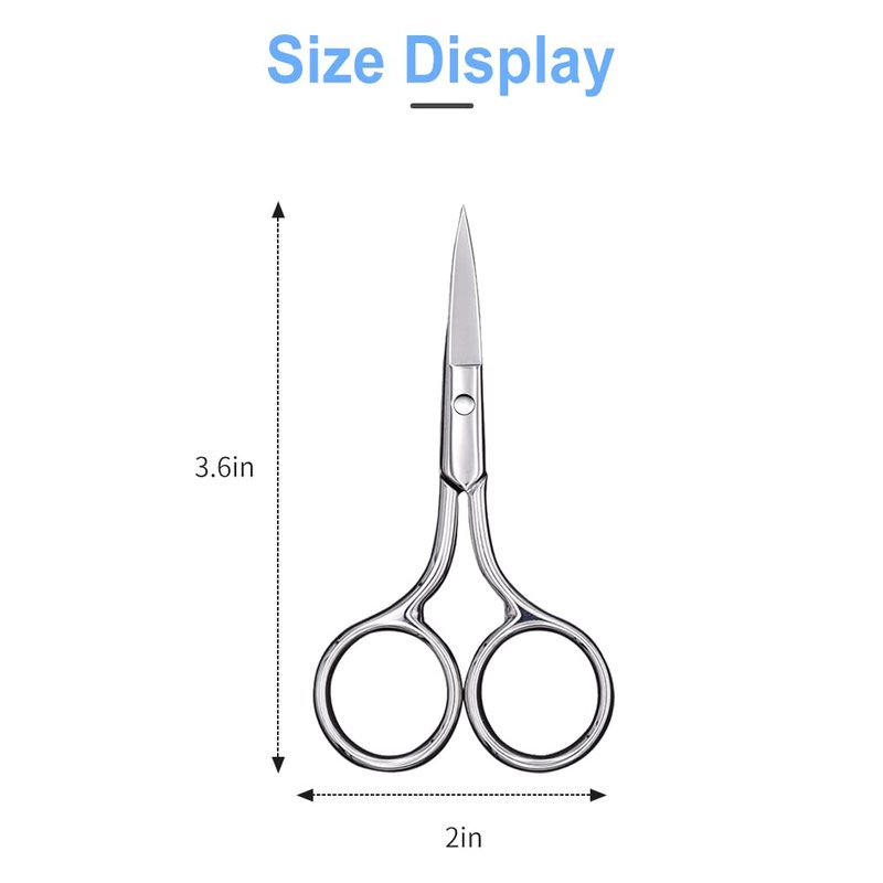 Eyebrow Scissors, Precision Grooming Shears, Nose Hair Trimmer - Professional Stainless Steel Fine Tip for Beard, Mustache, Eyelashes, Cuticles- ASONTAO (1Pcs Eyebrow Scissors)