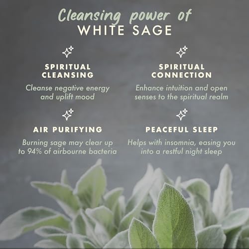 White Sage Candle for Cleansing & Meditation - 7oz Aromatherapy