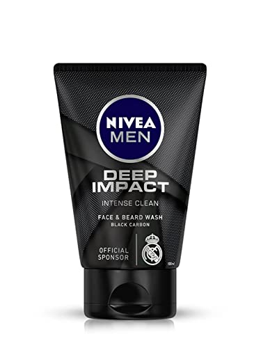 Nivea Men Deep Cleansing Beard & Face Wash with Natural Charcoal, 3 fl oz