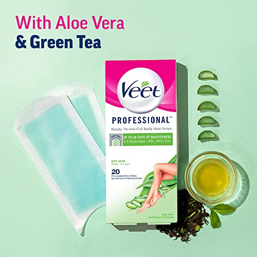 Veet Full Body Waxing Kit for Dry Skin - 20 Hair Removal Strips