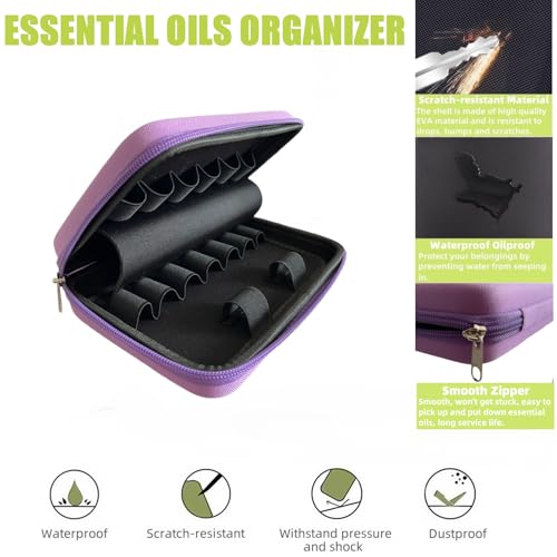 BLIRITEL Essential Oil Carrying Case - Hard Shell Organizer for 15 Bottles