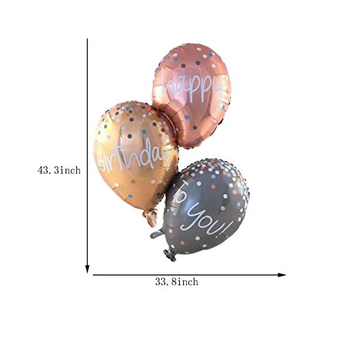 Happy Birthday Balloon Kit - 6pcs Rose Gold Foil Balloons