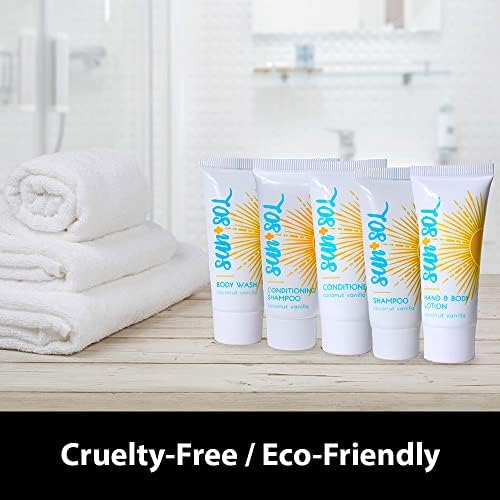 World Amenities Sun + Sol 2-in-1 Shampoo & Conditioner - Travel Size (Pack of 25)